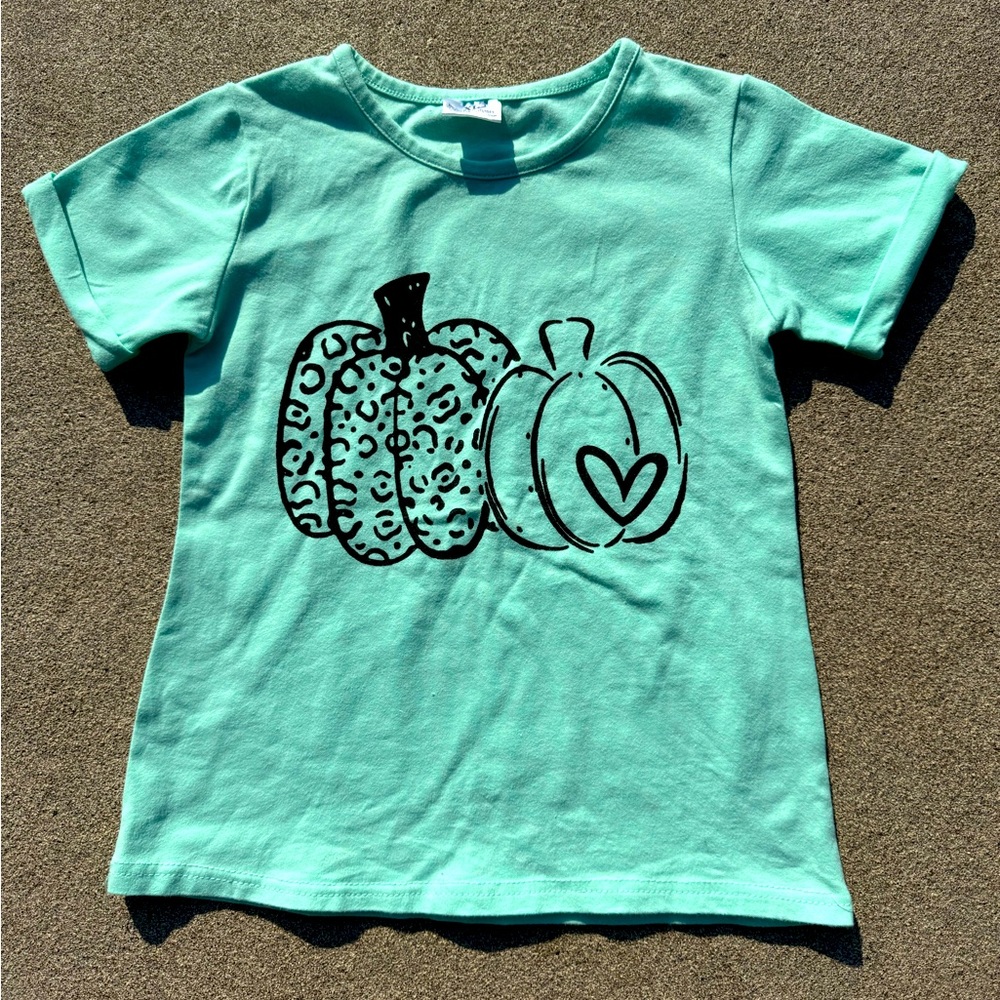 Pumpkin, Short Sleeve, Top, Green & Black, Size XL